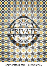 Private arabic style badge. Arabesque decoration.