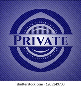 Private badge with denim texture