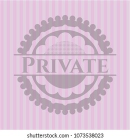  Private badge with pink background