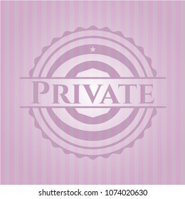Private badge with pink background