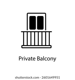 Private Balcony icons vector set stock illustration.