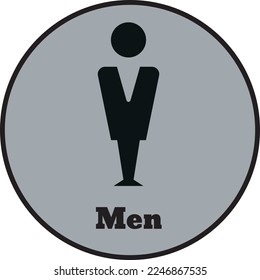 Private bathroom icon for men, professionally, on a white background