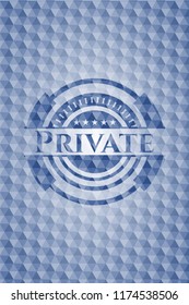 Private blue hexagon badge.