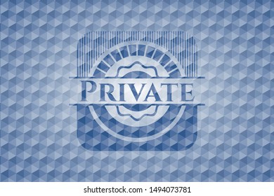 Private blue polygonal emblem. Vector Illustration. Detailed.