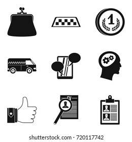 Private business icons set. Simple set of 9 private business vector icons for web isolated on white background