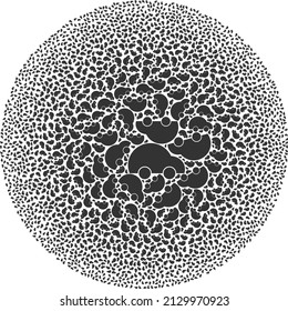 Private car icons are united into bubble collection. Private car icon spheric mosaic. Abstraction sphere bubble mosaic done from private car icons.