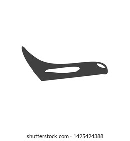 Private cartoon-styled airplane black vector icon