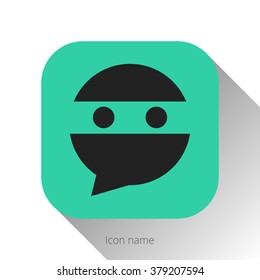 Private chat button icon. Creative vision concept logo or icon vector elements design template for icon application mobile, button main screen phone. Vector flat style design with drop shadow.