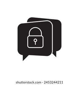 Diseño de ícono de chat privado, aislado sobre fondo blanco, Ilustración vectorial