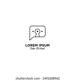Private Chat logo vector icon illustration line outline monoline