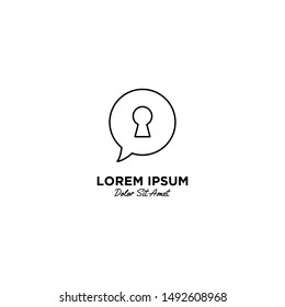Private Chat logo vector icon illustration line outline monoline