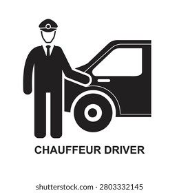 Private chauffeur driver icon isolated on background vector illustration.