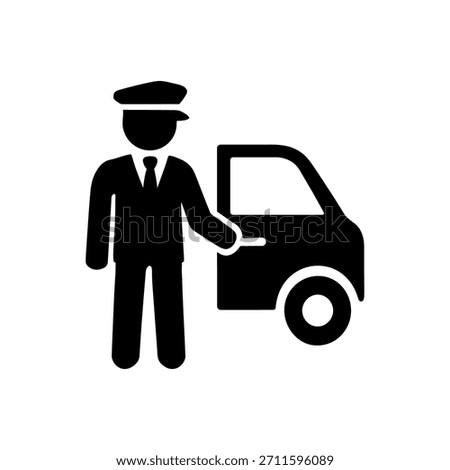 Private Chauffeur Driver Service Icon Isolated On White Background