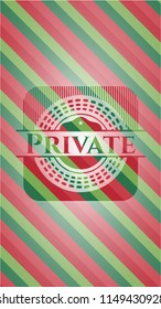 Private christmas colors emblem.