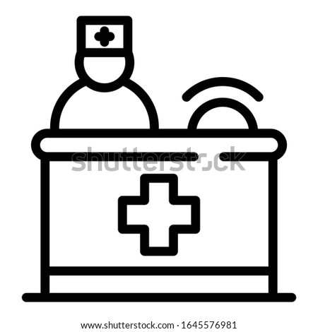 Private clinic reception icon. Outline private clinic reception vector icon for web design isolated on white background Foto stock © 