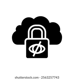 private cloud computing glyph icon vector. private cloud computing sign. isolated symbol illustration
