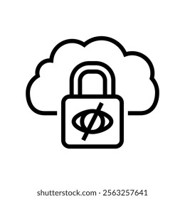 private cloud computing line icon vector. private cloud computing sign. isolated contour symbol black illustration