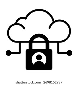 Private Cloud Icon Mixed Style Vector Illustration