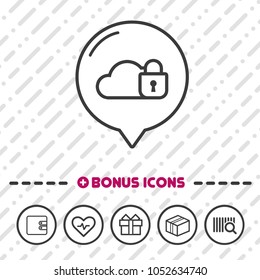 Private Cloud icon. Cloud Secure symbol.