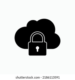 Private Cloud Icon. Top Secret Data, Sensitive File Symbol - Vector.
