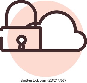Private cloud, illustration, vector on a white background.