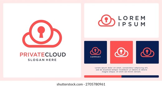 Private cloud logo design template