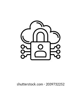Private Cloud Security icon in vector. Logotype