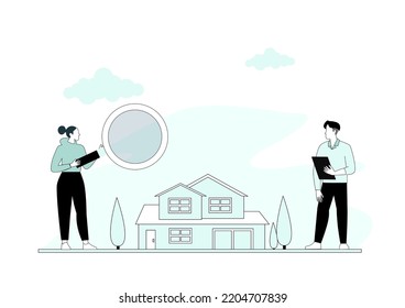 Private and commercial property market abstract concept vector illustration. Real estate agency, family house, house renovation, home ownership, property value, mortgage loan abstract metaphor.