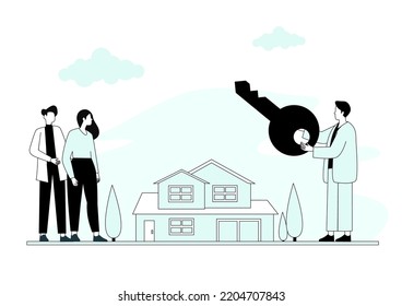 Private and commercial property market abstract concept vector illustration. Real estate agency, family house, house renovation, home ownership, property value, mortgage loan abstract metaphor.