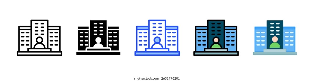 Colección de icono de empresa privada con múltiples estilos