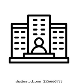 private company icon line vector illustration on white background.