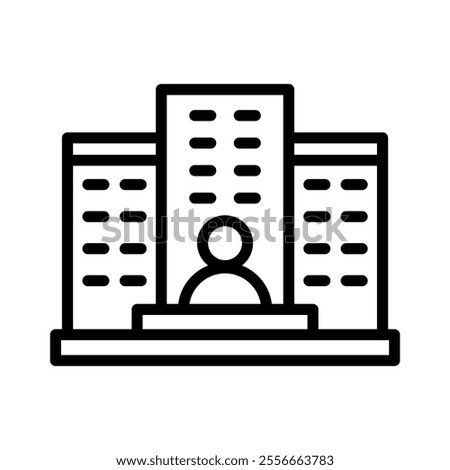 private company icon line vector illustration on white background.