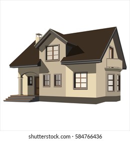 private country house cottage on white background vector illustration