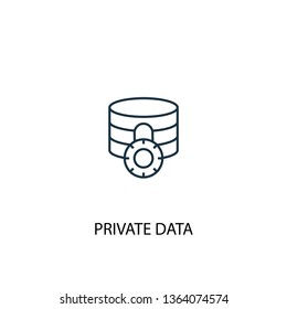 private data concept line icon. Simple element illustration. private data concept outline symbol design. Can be used for web and mobile UI/UX