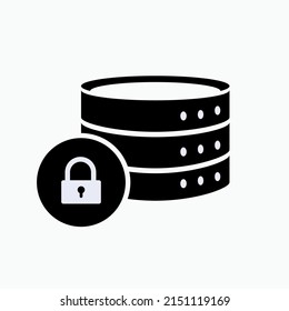 Private Data Icon. Locked Access Symbol - Vector. 