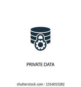 private data icon. Simple element illustration. private data concept symbol design. Can be used for web and mobile.