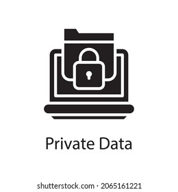 Private data Solid Icon Design illustration. Web Analytics Symbol on White background EPS 10 File