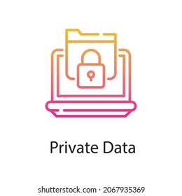 Private data vector gradient Icon Design illustration. Web Analytics Symbol on White background EPS 10 File