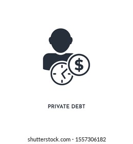 private debt icon. simple element illustration. isolated trendy filled private debt icon on white background. can be used for web, mobile, ui.