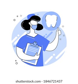 Private dentistry abstract concept vector illustration. Private dental service, dentistry clinic, healthcare insurance, teeth health, emergency dentist, make an appointment abstract metaphor.