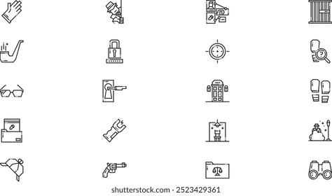 Iconos de detectives privados Colección de iconos vectoriales de alta calidad con trazo editable. Ideal para Profesional y Proyectos Creativos.
