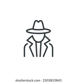 Icono de detective privado investigador, Ilustración vectorial