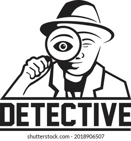 Private Detective Logo Of Vector Man In Hat For Investigation Service Agency