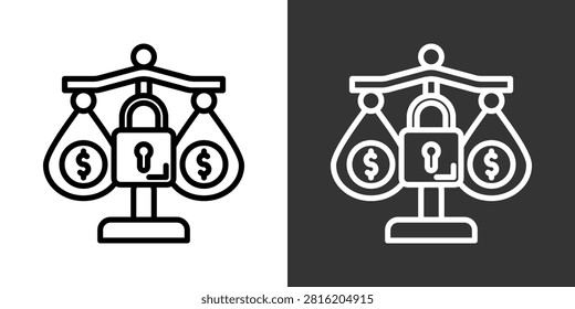 Private Equity Black And White Multiple Style Icon Set Collection Pack Vector Illustration
