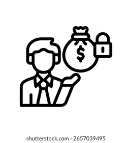Ilustração do vetor de contorno do ícone Private Equity