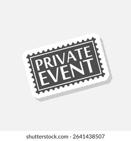 Private event icon sticker isolated on gray background