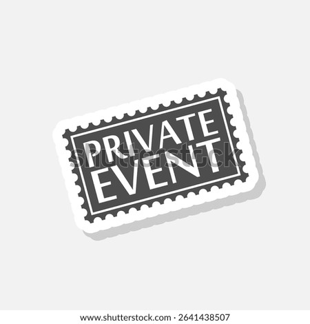 Private event icon sticker isolated on gray background