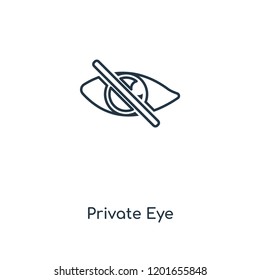 Private Eye concept line icon. Linear Private Eye concept outline symbol design. This simple element illustration can be used for web and mobile UI/UX.