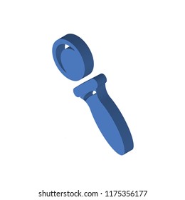 Private Eye Magnifying Glass isometric left top view 3D icon
