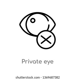 private eye vector line icon. Simple element illustration. private eye outline icon from ultimate glyphicons concept. Can be used for web and mobile